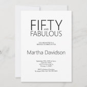 50 & Fabulous Moderne Minimalistische Viering Kaart (Voorkant)