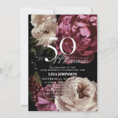 50 & Fabulous Moody Bourgondië Blush Botanisch Kaart (Voorkant)