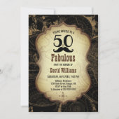 50 Fabulous Mustache Kaart Verjaardagsfeest (Voorkant)