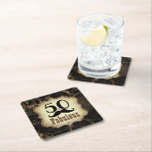 50 Fabulous Mustache  Kaart Verjaardagsfeest Kartonnen Onderzetters (Insitu)