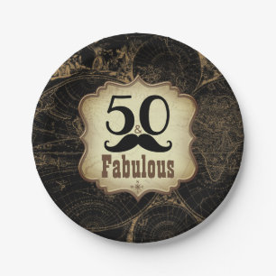 50 Fabulous Mustache Kaart Verjaardagsfeest Papieren Bordje