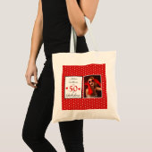 50 & Fabulous Name Foto Red 50th Birthday WH Red Tote Bag (Voorkant (product))