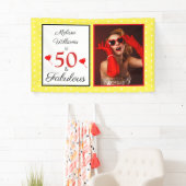 50 Fabulous Name Photo Red 50th Birthday Yellow WH Spandoek (Insitu)