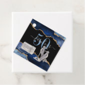 50 Fabulous Navy Black Agate Gold Glitter Bedankjes Labels (In situ)