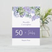 50 & Fabulous Paarse Lilacs Waterverf II Kaart (Staand voorkant)