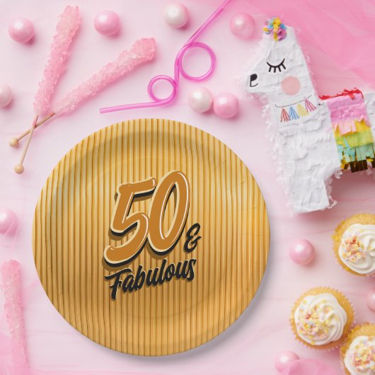 50 & Fabulous Papieren Bordje (Feest)