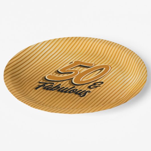 50 & Fabulous Papieren Bordje (Gekanteld)