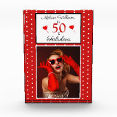 50 & Fabulous Persoonlijk 50ste Verjaardag Witte R Fotoblokken (Voorkant)