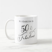 50 Fabulous persoonlijke 50e verjaardag Koffiemok (Links)