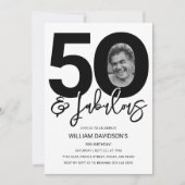 50 & Fabulous Photo 50th Birthday Invitation Kaart (Voorkant)