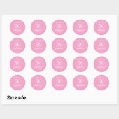 50 Fabulous Pink 50th Birthday Party - Personalize Ronde Sticker (Vel)