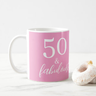 50 Fabulous Pink 50th Birthday Personalized Koffiemok