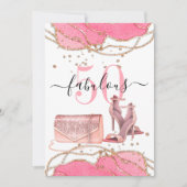 50 Fabulous Pink Agate Gold Glitter Dansende Shoes Kaart (Voorkant)