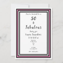 50 & Fabulous Pink and Black Party