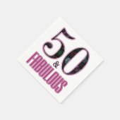 50 & Fabulous Pink Black Typografie 50th Birthday Servetten (Hoek)
