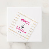 50 & Fabulous Pink Happy Birthday-typografie Bedankjes Labels (In situ)