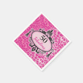 50 & Fabulous Pink Leopard 50th Birthday Napkins Servet (Hoek)