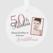 50 & Fabulous Pink Shade Verjaardag Acryl Ornament (achterkant)