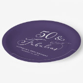 50 Fabulous Purple 50th Birthday Party Papieren Bordje (Gekanteld)