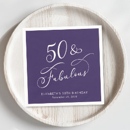 50 Fabulous Purple 50th Birthday Party Servet