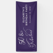 50 Fabulous Purple Birthday Party Welcome Spandoek (Verticaal)