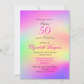 50 Fabulous Rainbow Tie Dye Pink Chic Birthday Kaart (Voorkant)