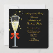 50 & Fabulous Red Gold Black Masquerade Party Kaart (Achterkant)