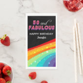 50 & Fabulous Regenboog Glitter 50ste Verjaardagsf Servet (Insitu)