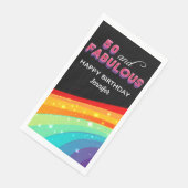 50 & Fabulous Regenboog Glitter 50ste Verjaardagsf Servet (Hoek)