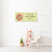 50 & Fabulous Retro Bloemen Verjaardag Spandoek (Insitu)