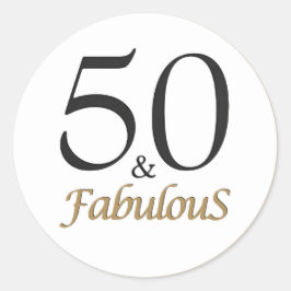 50 & Fabulous Ronde Sticker
