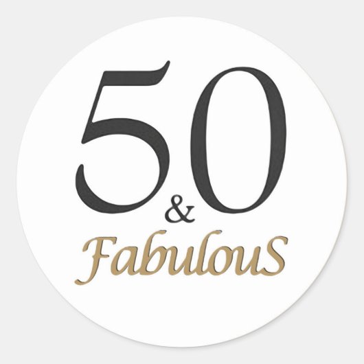 50 & Fabulous Ronde Sticker (Voorkant)