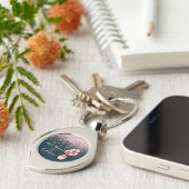  50 & Fabulous Roos Gold B'day Favor Sleutelhanger (Zijkant)