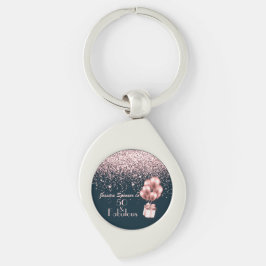  50 & Fabulous Roos Gold B'day Favor Sleutelhanger