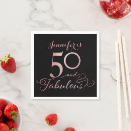 50 Fabulous Roos Gold Birthday Party Servet