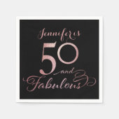 50 Fabulous Roos Gold Birthday Party Servet (Voorkant)