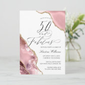 50 Fabulous Roos Gold Glitter Agate Birthday Party Kaart (Staand voorkant)