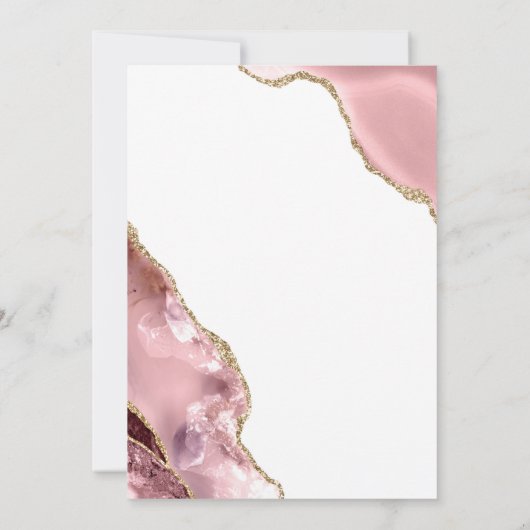 50 Fabulous Roos Gold Glitter Agate Birthday Party Kaart (Achterkant)