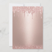 50 & Fabulous Roos Gold Glitter Drips 's avonds Kaart (Achterkant)