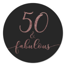 "50 & Fabulous" Roos Gouden Glitter Verjaardags Ch
