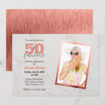 50 & Fabulous Rose Goud Roze Marmer 50ste Verjaard