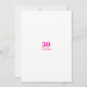 50 & Fabulous Roze Chic Feestelijke Viering Kaart (Achterkant)