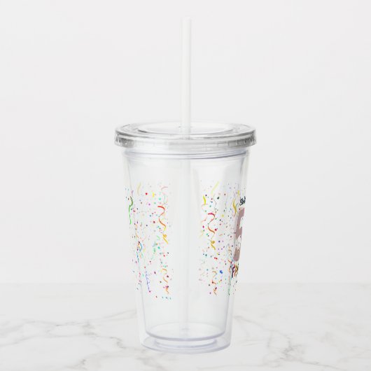 50 & Fabulous Roze Custom Vijftigste Verjaardagsfe Acryl Drinkbeker (Rechts)