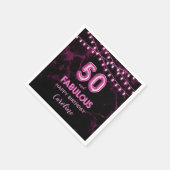 50 & Fabulous Roze Folie Ballonnen & String Lights Servet (Hoek)