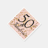 50 & Fabulous Roze Goud Confetti Verjaardagsfeest Servet (Hoek)