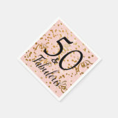 50 & Fabulous Roze Goud Confetti Verjaardagsfeest Servet (Hoek)
