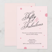 50 & Fabulous Script 50e verjaardagsuitnodiging Kaart (Voorkant / Achterkant)