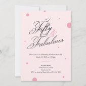 50 & Fabulous Script 50th Birthday Invitation Kaart (Voorkant)