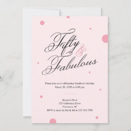 50 & Fabulous Script 50th Birthday Invitation Kaart