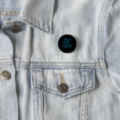 50 & Fabulous Sky Blue Black Ronde Button 3,2 Cm (In situ)